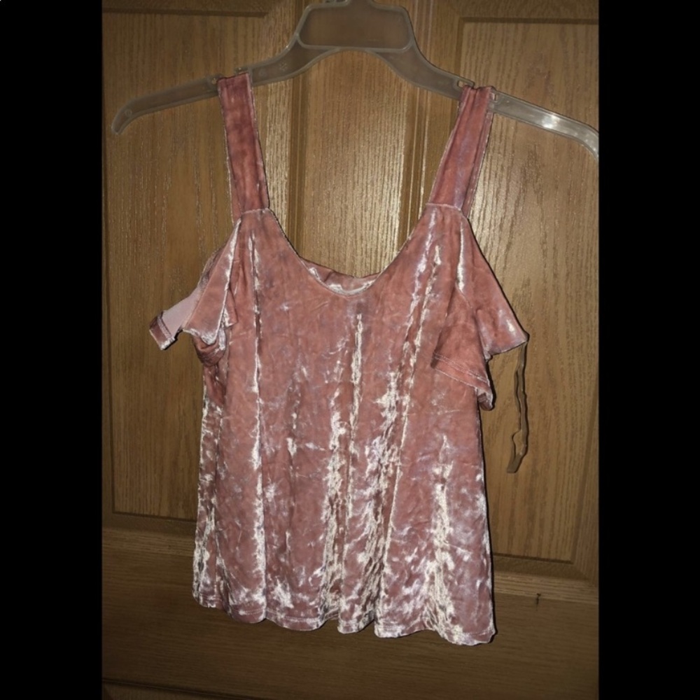 Pink velvet dressy tank
